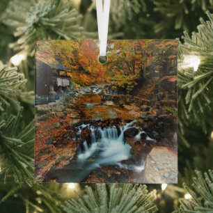 Waterfalls Takaragawa Onsen Osenkaku, Japan Glass Ornament