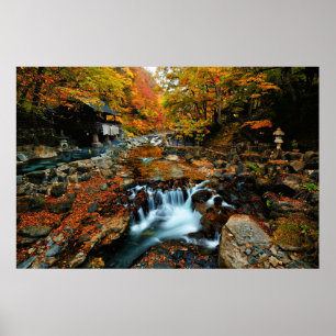 Waterfalls Takaragawa Onsen Osenkaku, Japan Poster