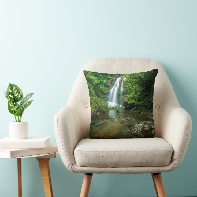 Waterfalls | Tamnung Waterfall, Phuket Thailand Throw Pillow (Chair)