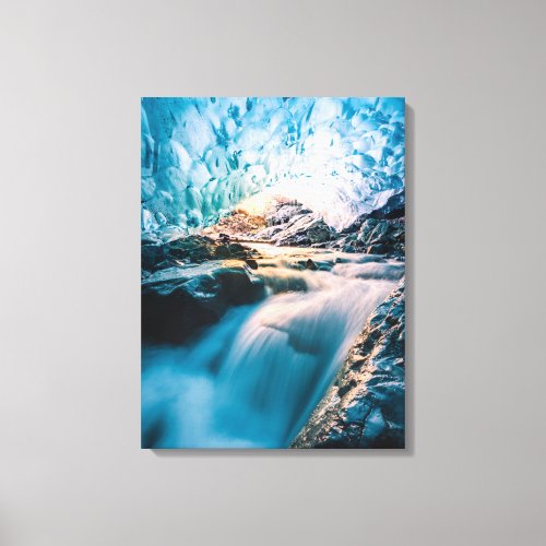 Waterfalls  Vatnajokull Glacier Eastern Iceland Canvas Print