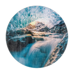 Waterfalls Vatnajokull Glacier, Eastern Iceland Cutting Board