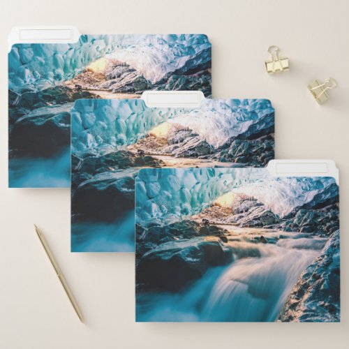 Waterfalls  Vatnajokull Glacier Eastern Iceland File Folder