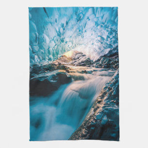 Waterfalls Vatnajokull Glacier, Eastern Iceland Kitchen Towel