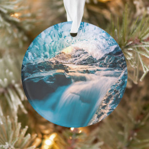 Waterfalls Vatnajokull Glacier, Eastern Iceland Ornament