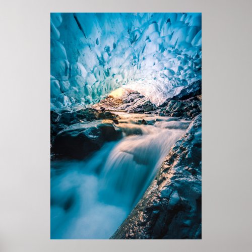 Waterfalls  Vatnajokull Glacier Eastern Iceland Poster