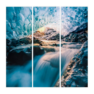 Waterfalls Vatnajokull Glacier, Eastern Iceland Triptych
