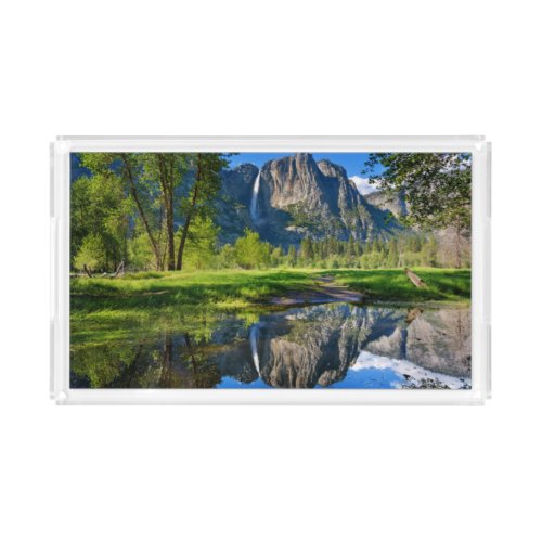 Waterfalls  Yosemite Falls California Acrylic Tray