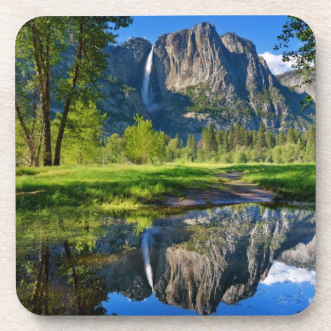 Waterfalls | Yosemite Falls, California Beverage Coaster (Front)