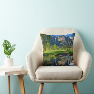 Waterfalls Yosemite Falls, California Throw Pillow