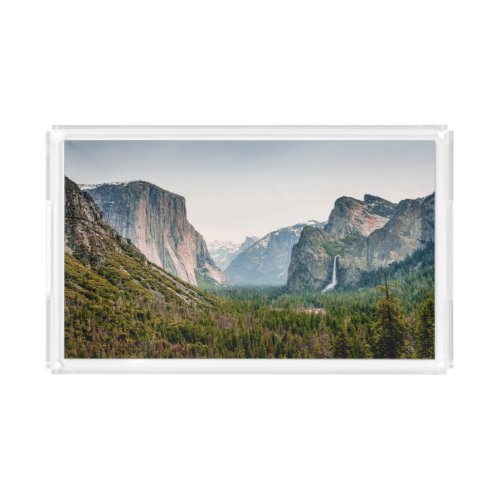 Waterfalls  Yosemite Valley National Park Acrylic Tray