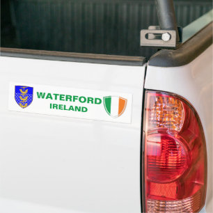 Waterford Ireland Crest and Irish Flag Bumper Sticker