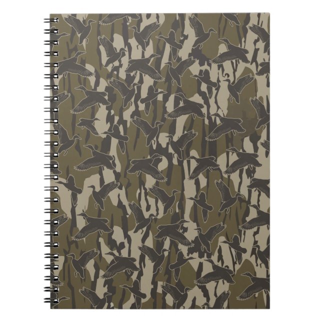 Waterfowl Hunting Bottom Lands Camo Duck Hunters Notebook (Front)