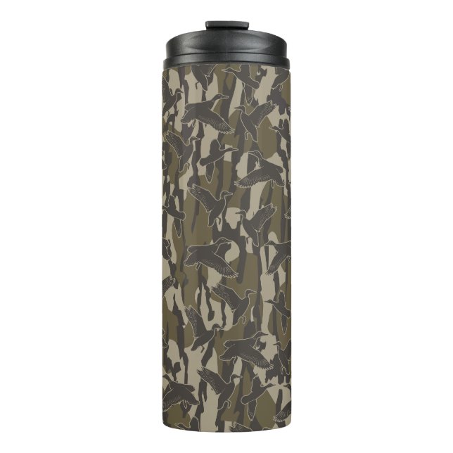 Waterfowl Hunting Bottom Lands Camo Duck Hunters Thermal Tumbler (Front)