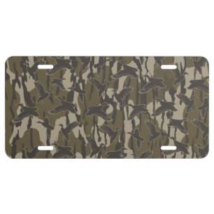 Waterfowl Hunting Camo Duck Hunters License Plate