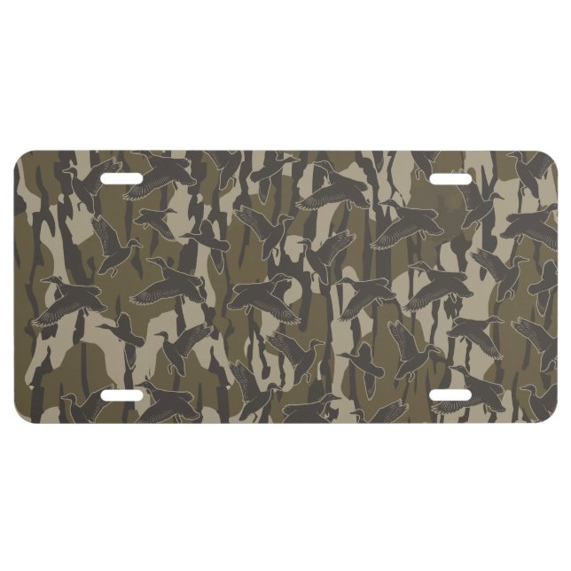 Waterfowl Hunting Camo Duck Hunters  License Plate (Front)