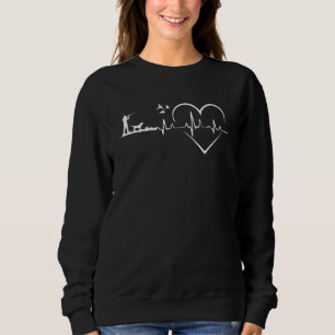 Waterfowl Hunting Retro Duck Hunter Heartbeat Sweatshirt