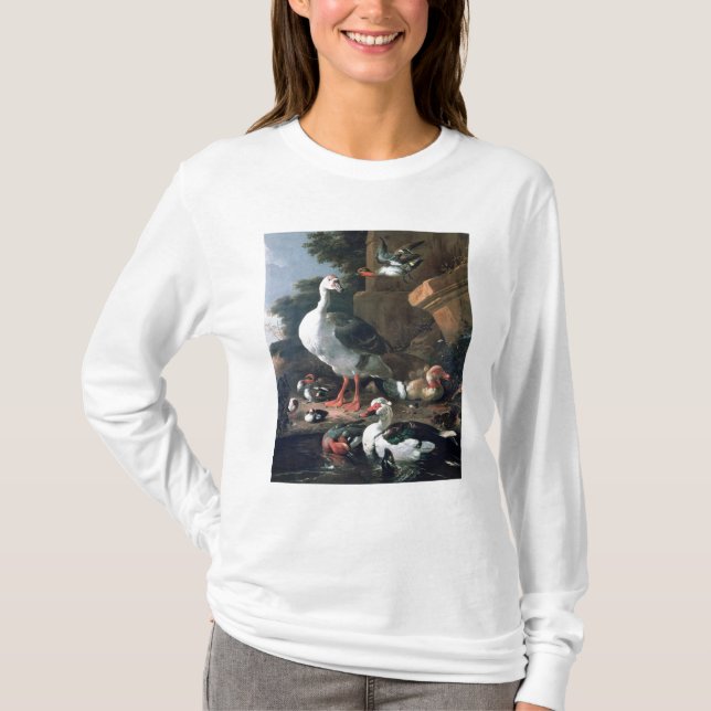 Waterfowl in a classical landscape, 17th century T-Shirt (Front)