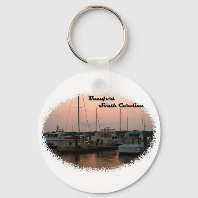 Waterfront, Beaufort, SC Keychain (Front)