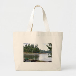 Waterfront cabin large tote bag