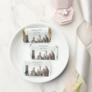 Waterfront Cityscape Chicago Wedding Hershey's Miniatures