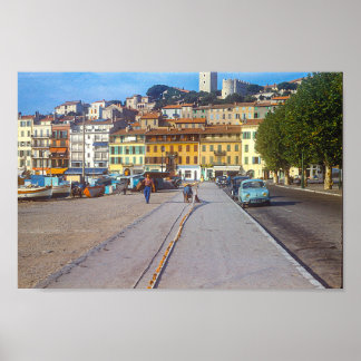 Waterfront in Cannes France 1959 Poster