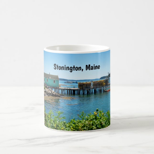 Waterfront in Stonington, Maine Coffee Mug (Center)
