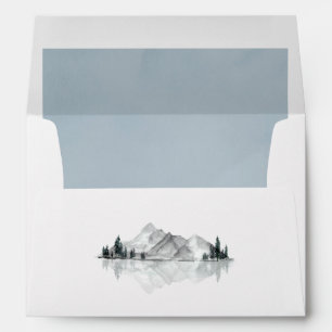 Waterfront Mountain Lake Wedding Envelope