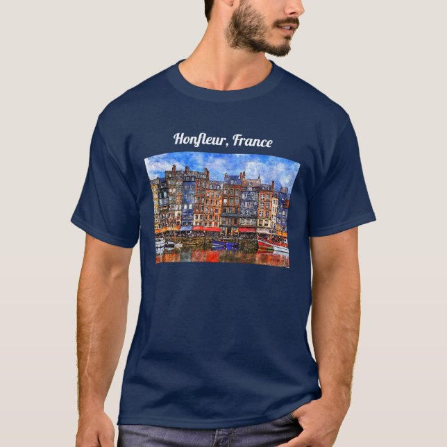 Waterfront of Honfleur harbor in Normandy, France. T-Shirt (Front)