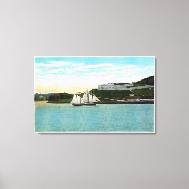 Waterfront View of Fort Knox Canvas Print (Front)