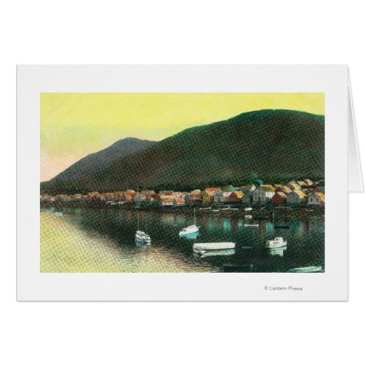 Waterfront View of Indian TownSitka, AK Cards (Front Horizontal)