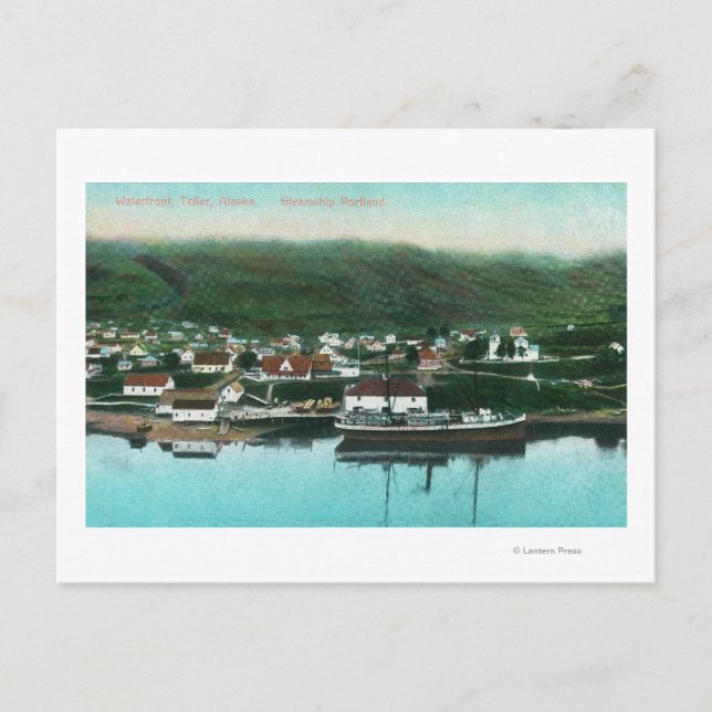 Waterfront View of the City and Steamer Postcard (Front)