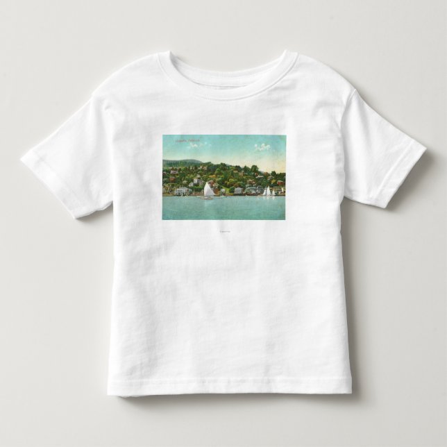 Waterfront View of the City, Sail Boats Toddler T-shirt (Front)