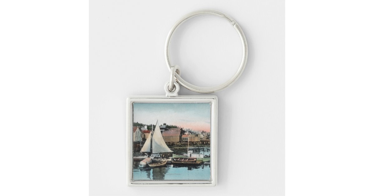 Waterfront View of the Floating Dock Keychain | Zazzle