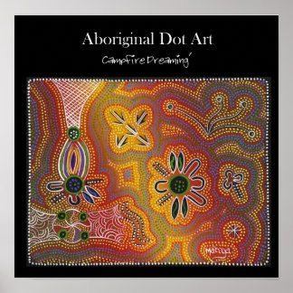 Waterhole Dreaming Dot Art Poster