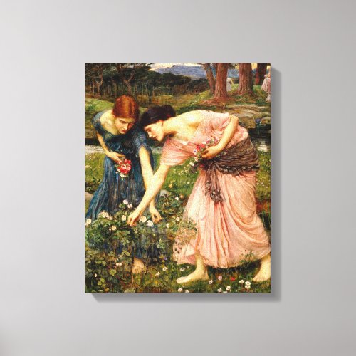 Waterhouse Gather Ye Rosebuds Canvas Print