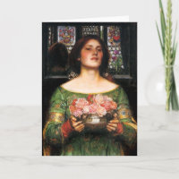 Waterhouse Gather Ye Rosebuds greeting card