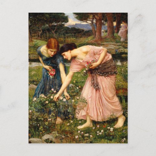 Waterhouse Gather Ye Rosebuds Postcard