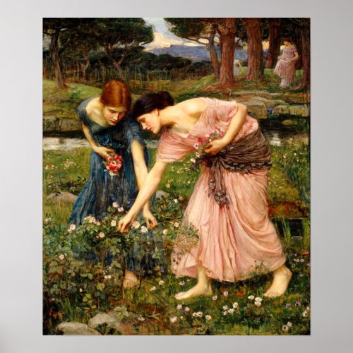 Waterhouse Gather Ye Rosebuds Poster