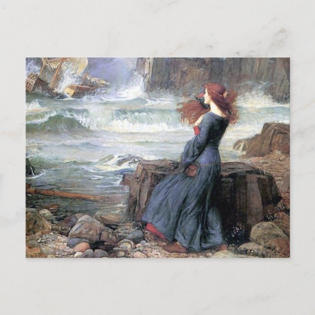 Waterhouse miranda the tempest woman ship wreck postcard (Front)