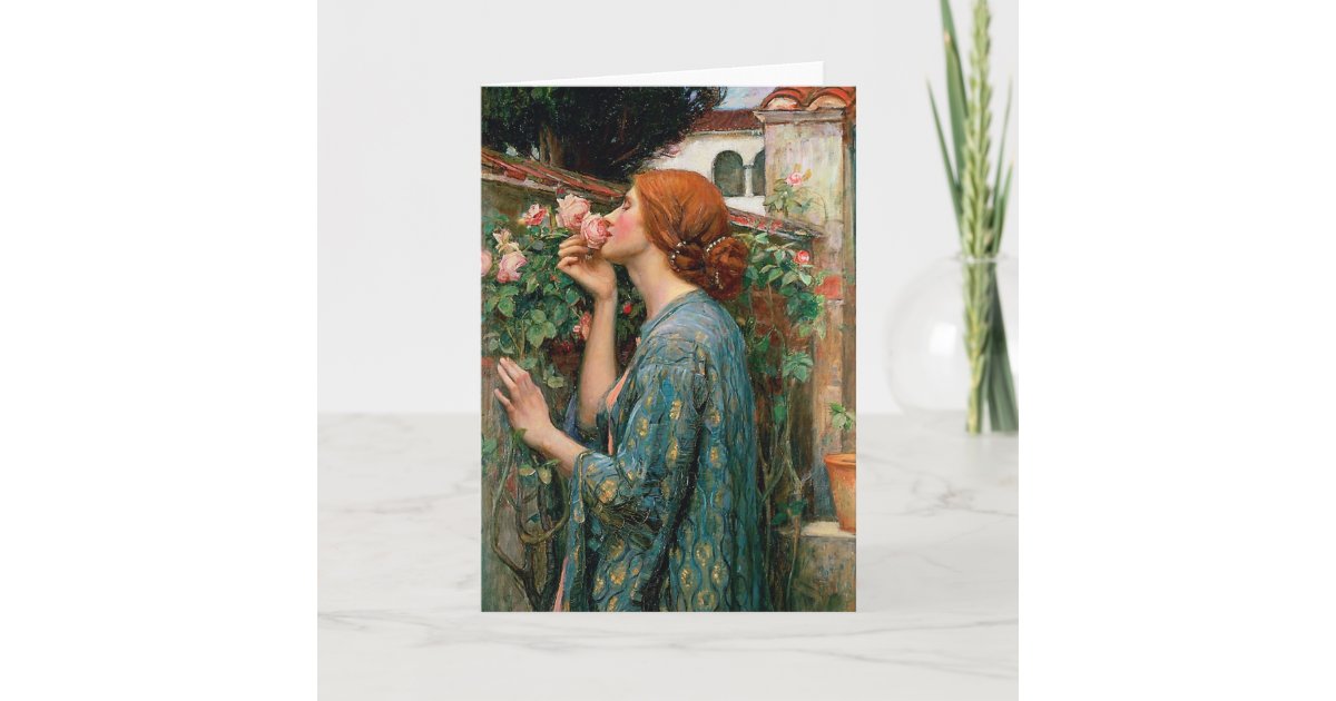 Waterhouse The Soul Of The Rose Greeting Card Zazzle Com