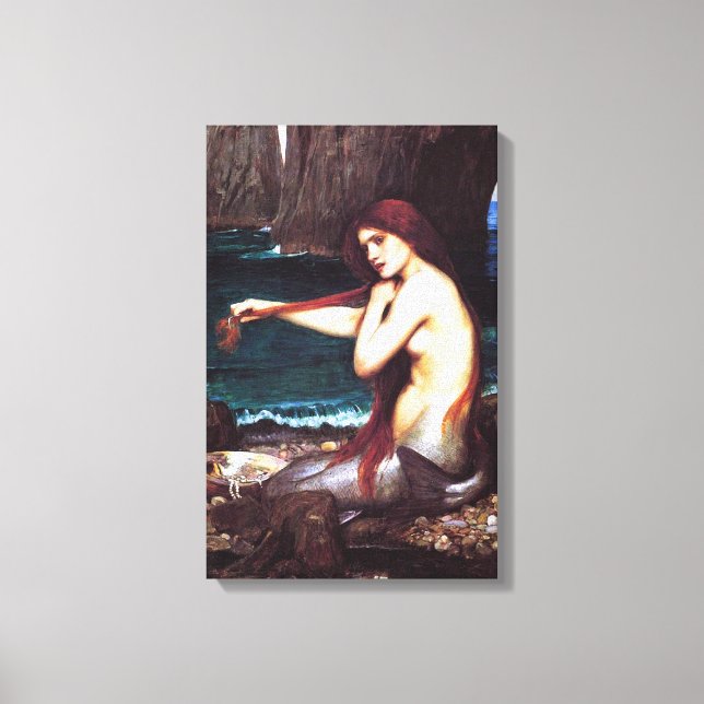 Waterhouse Vintage Mermaid Canvas Print (Front)