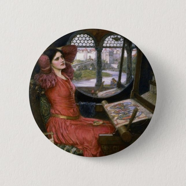 Waterhouse's Lady of Shalott Pinback Button (Front)