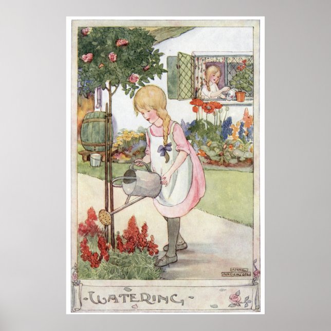 Watering by Anne Anderson Poster (Front)