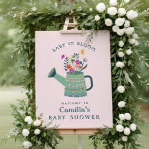 Watering Can Baby Bloom Baby Shower Welcome Sign