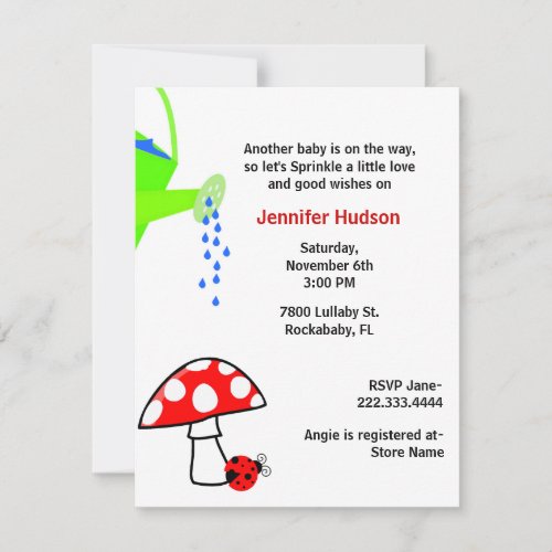 Watering Can Baby Sprinkle Shower Invitation