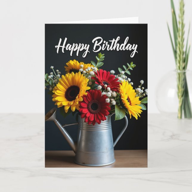 Watering Can Birthday Card (Front)