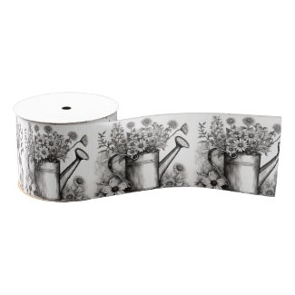Watering can, Black & white art , Spring Art