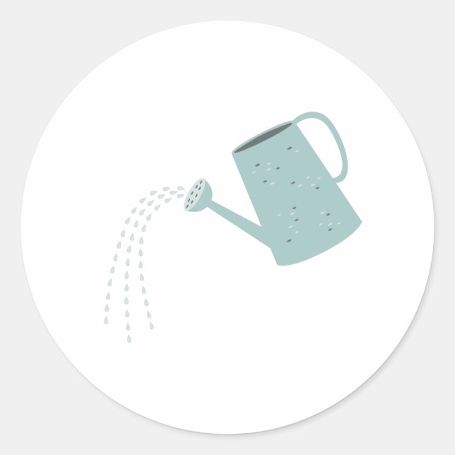 Watering Can Classic Round Sticker (Front)