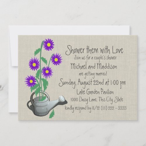 Watering Can Couples Shower Invitation