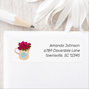 Watering Can Flower Pot Gardening Return Address Label